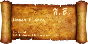 Nemes Blanka névjegykártya